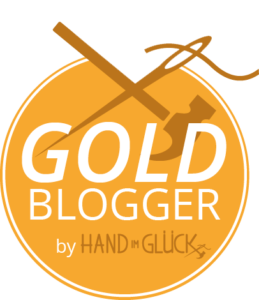 Blogger Button Hand im Glück Button Gold klein