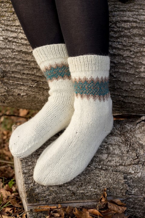 Socken-Fair-Isle-Jacquard-Norweger-Muster-selber-stricken-Bumerang-Ferse-29 Hand im Glück Socken selber stricken