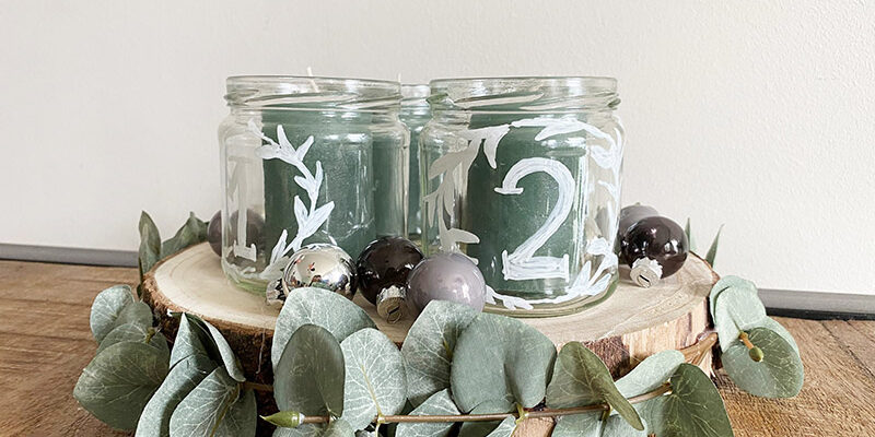 DIY Upcycling Adventskranz aus alten Gläsern
