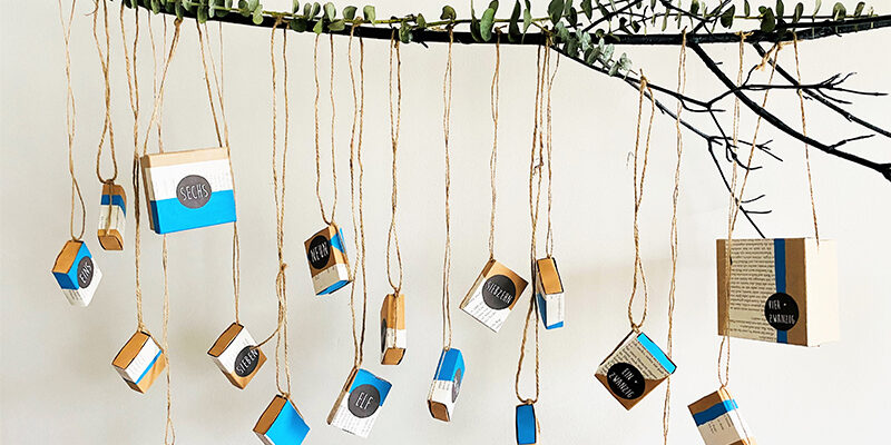 DIY Upcycling Adventskalender aus Streichholzschachteln Hand im Glueck