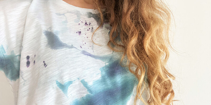 DIY T-Shirt mit Eiswürfel batiken / Upcycling